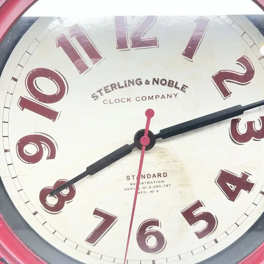 Vintage Sterling &Noble Clock Company Maroon Standard Rustic #2,055,757 MFG. #9